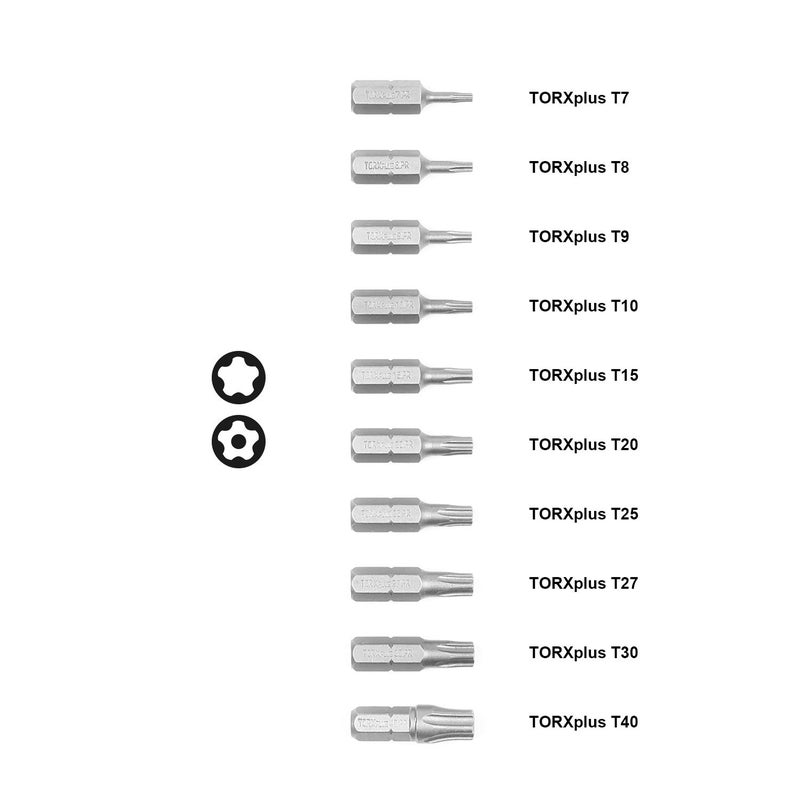 Protorq TORX PLUS IPR, Torx Plus 5-Point Tamper-Proof Security Bits (IPR 7-IPR 40), 25mm, 10 -Pieces, High Grade S2 Steel - Image 2